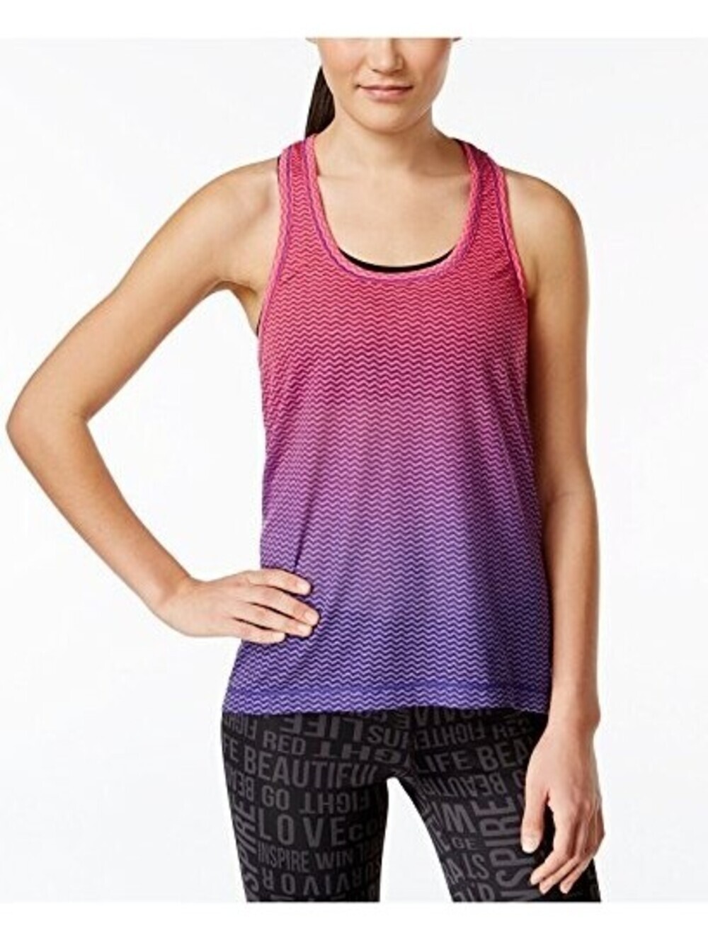 Ideology Womens Space Dyed T Back Tank Top Size S